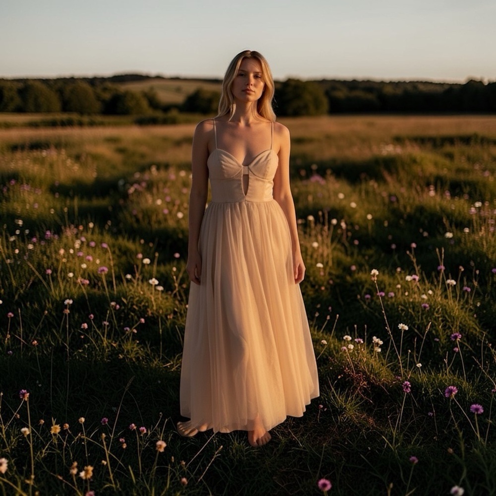 Fame and Partners x Free People Blush Satin Dress RARE size 2